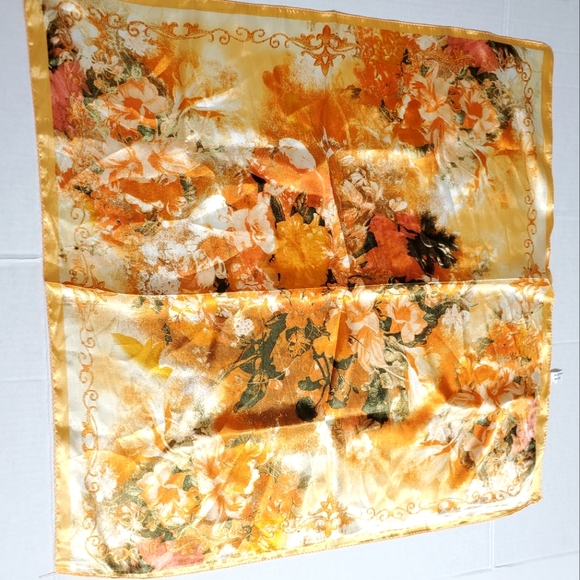 Vintage Scarf Square handkerchief Bandana Silk/Poly - Picture 2 of 5